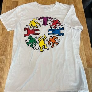 Kieth Harring Rainbow Dancing Pride T-Shirt. Unisex Size Medium.